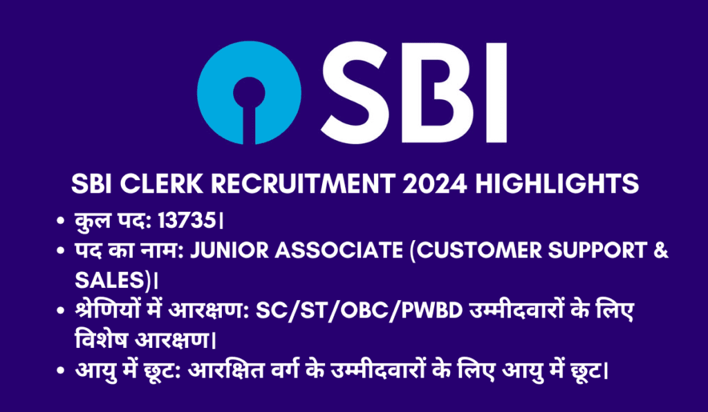 SBI Clerk Recruitment 2024